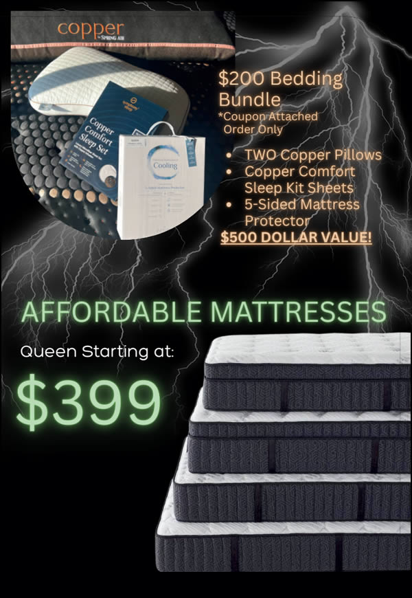 Mattresses starting at $399