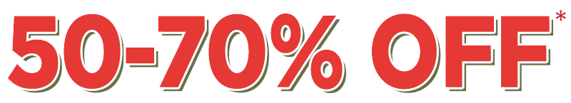 50-70% off the msrp