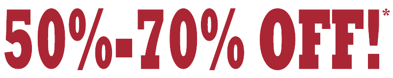 50% - 70% off